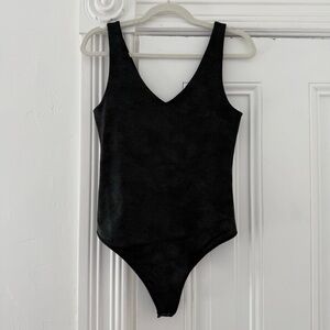 🦊 Abercrombie & Fitch Faux Leather Black Bodysuit